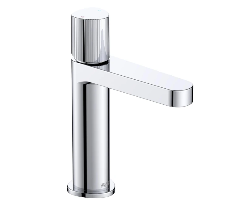 Bristan LISO Basin Mixer with Clicker Waste and Ceramic Cartridge, Deck Mounted Bathroom Tap, Chrome Finish