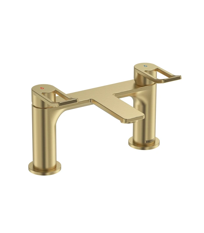 Bristan Saffron Bath Filler Tap with Durable Ceramic Cartridge, Deck Mounted, Brushed Brass Finish