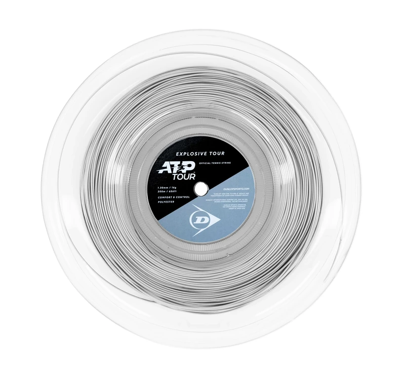 DUNLOP Explosive Tour 16G Grey 200m Tennis String Reel – Comfort Control Polyester Reel