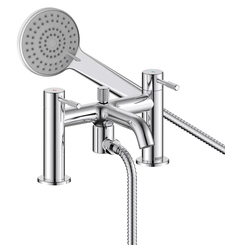 Bristan Molida Bath Shower Mixer with Easy Clean Handset, Deck Mounted, Chrome Finish