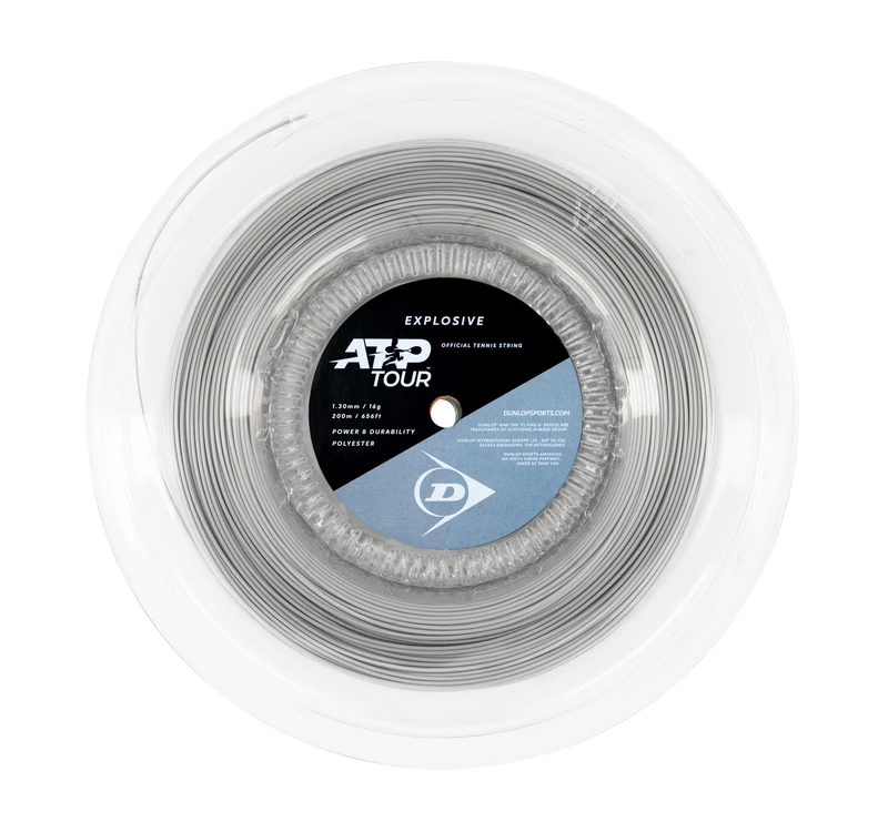 Dunlop Explosive 16G Silver 200m Tennis String Reel – High Power Polyester Reel