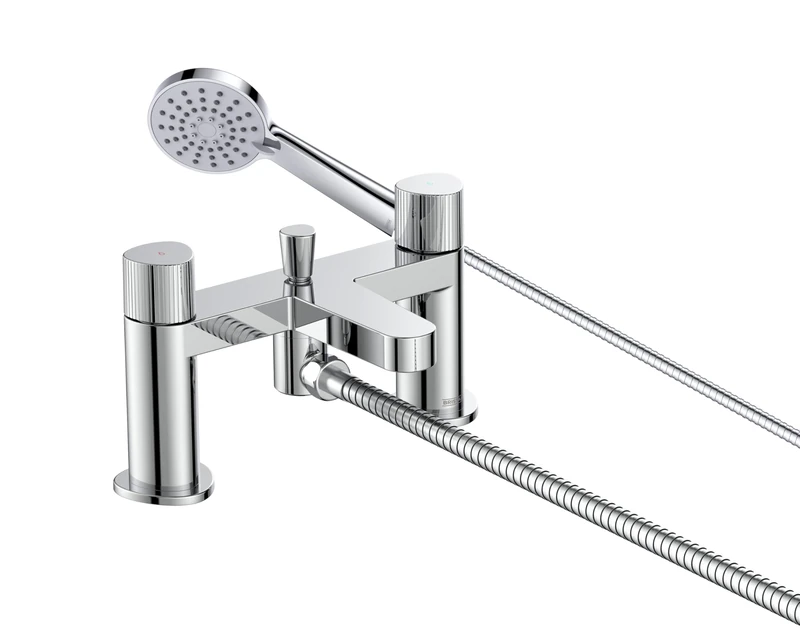 Bristan LISO Bath Shower Mixer with Easy Clean Handset, Deck Mounted, Chrome Finish