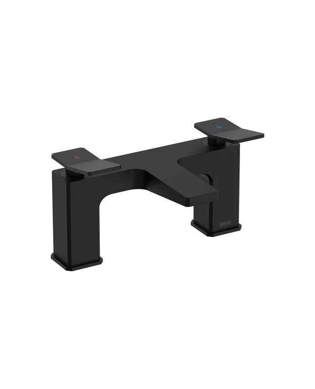 Bristan Tangram Bath Filler with Durable Ceramic Disc Valves, Deck Mounted, Black Finish - Image 1