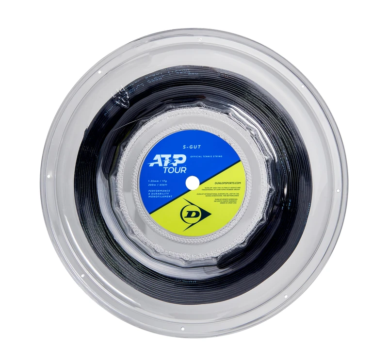 Dunlop S-Gut 17G Black 200m Tennis String Reel – Durable Comfort Multifilament Reel - Image 1