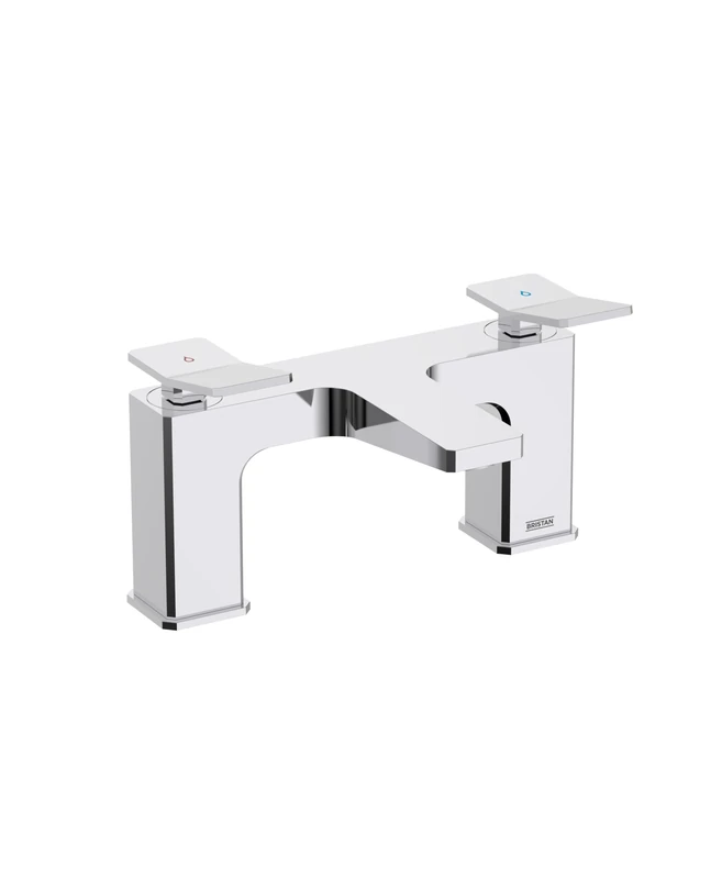 Bristan Tangram Bathroom Taps, Chrome Bath Filler tap