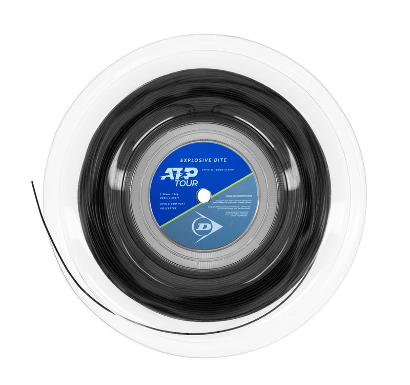 DUNLOP Explosive Bite 16G Black 200m Tennis String Reel – Spin & Power Tennis Reel