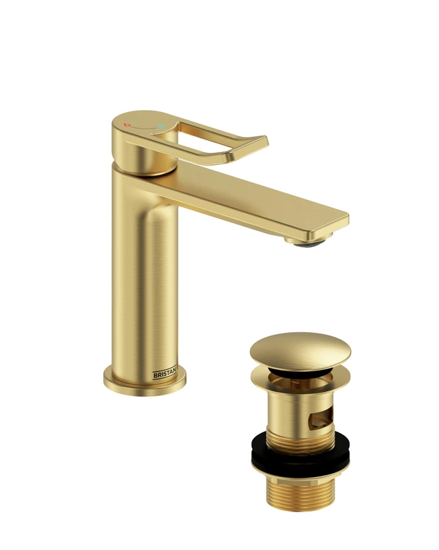 Bristan Saffron Bathroom Taps, Brushed Brass Basin Mixer tap