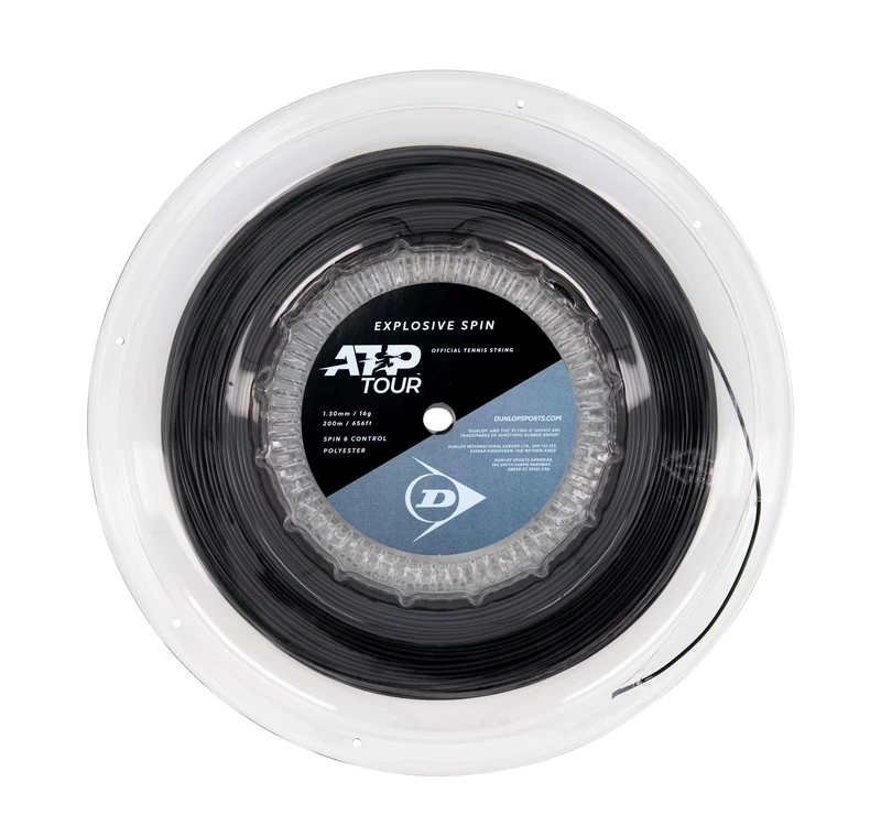 DUNLOP Explosive Spin 16G Black 200m Tennis String Reel – Spin Control Tennis Reel