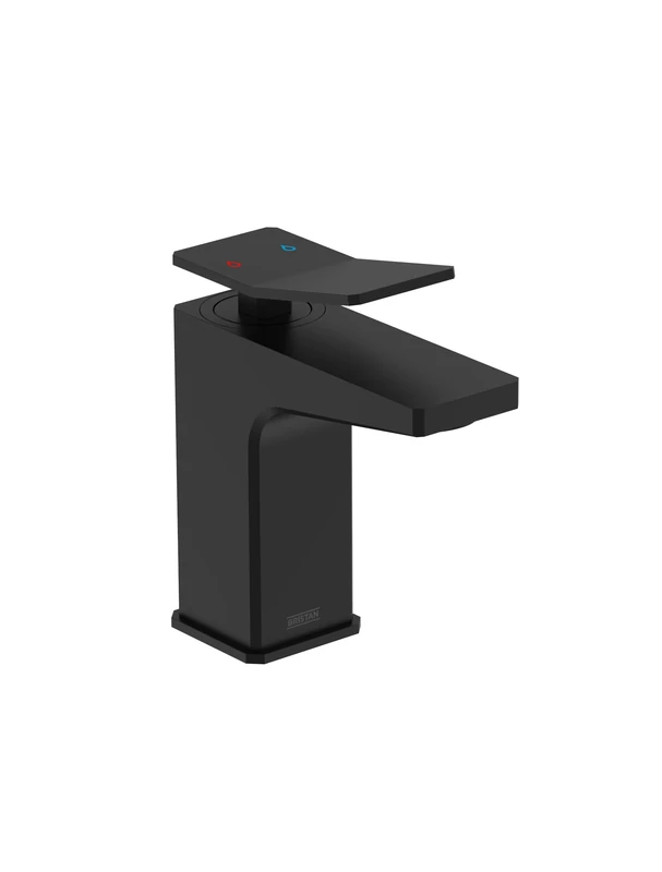 Bristan Tangram 1-Hole Bath Filler with Durable Ceramic Cartridge, Deck Mounted, Black Finish