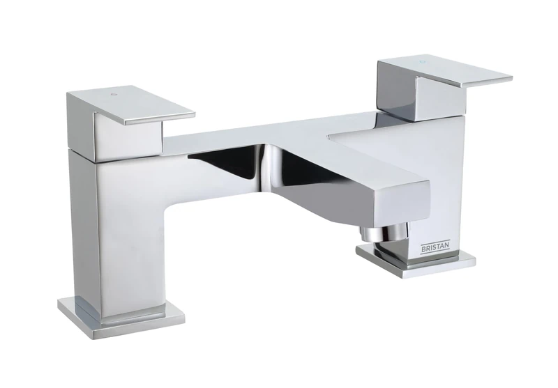 Bristan Qubo Tap Bath Filler Tap with Durable Ceramic Cartridge, Deck Mounted, Chrome Finish