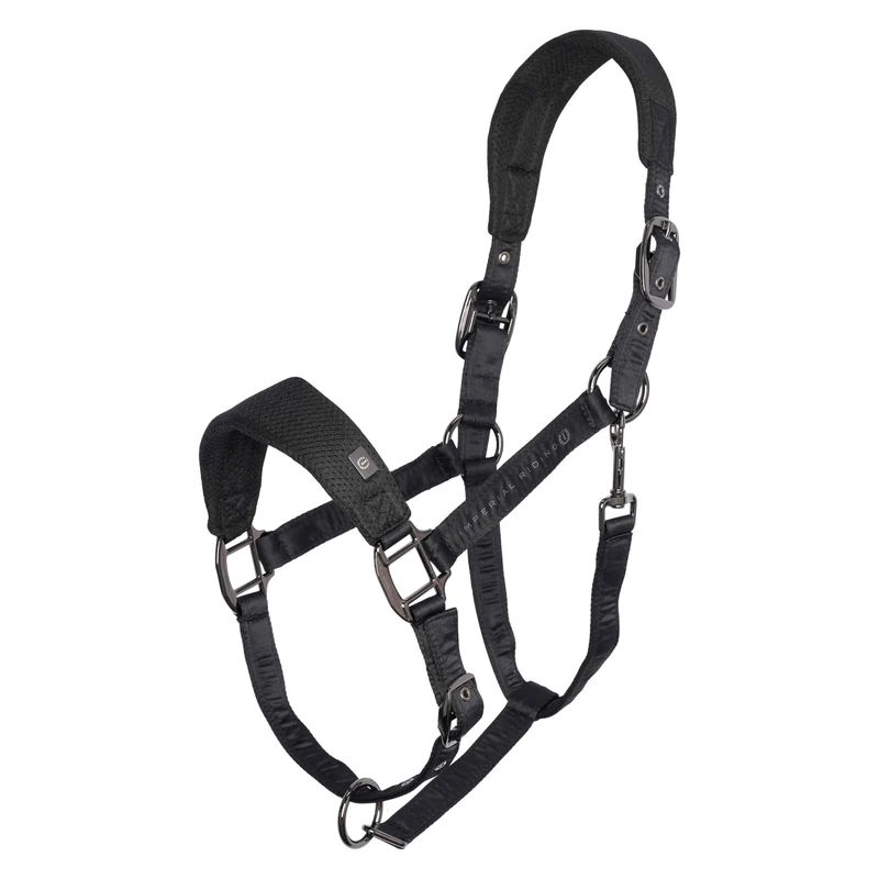 Imperial Riding Headcollar IRH-Cloud Dancer, Breathable Mesh Halter Made of Polyester, Lightweight & Comfortable, Adjustable with Buckle & Carabiner, Matches Cloud Dancer Collection, Black, Pony
