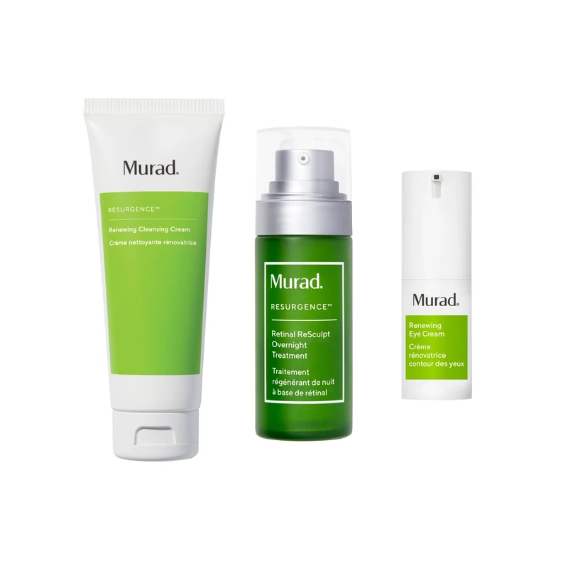 Murad Retinal Resculptors 3 piece set - Retinal ReSculpt Eye Lift Treatment (15ml), Retinal ReSculpt Overnight Treatment (30ml), Renewing Cleansing Cream (200ml)