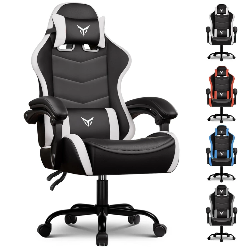 GTPLAYER Gaming Chair for Adults Heavy Duty Computer Chairs Linkage Armrest and Lumbar Support, Ergonomic Height Adjustable PC Chair