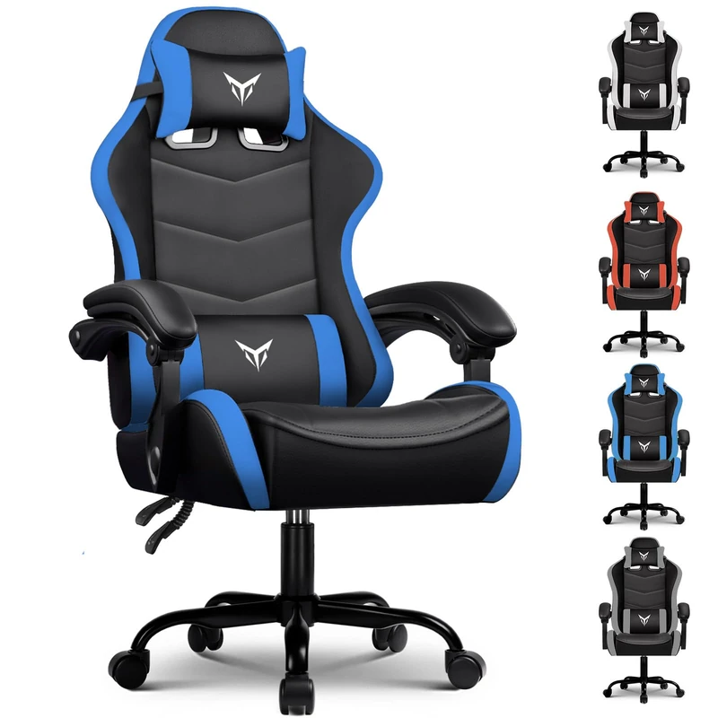 GTPLAYER Gaming Chair for Adults Heavy Duty Computer Chairs Linkage Armrest and Lumbar Support, Ergonomic Height Adjustable PC Chair