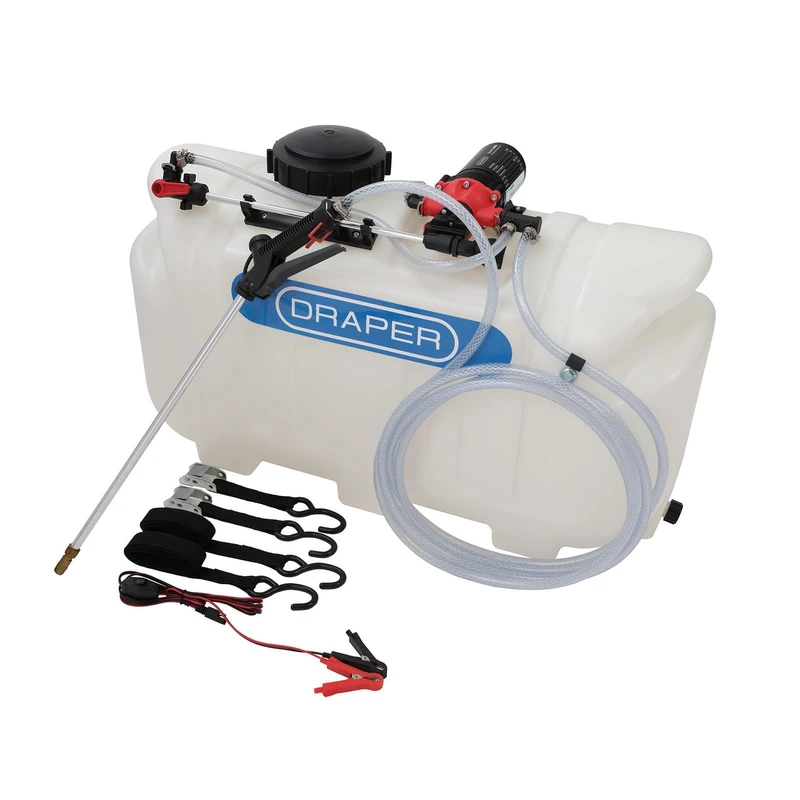 Draper 26180 ATV Spot & Broadcast Sprayer 98L - Heavy-Duty HDPE Tank with Diaphragm Pump, Dual Lance System, Cone & Stream Patterns, Remote Switch - for Fertiliser, Weed Killer & De-Icer