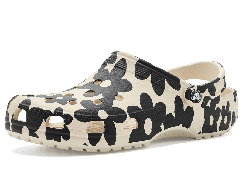 Crocs, Unisex Adult, Classic Pop Petals Clog, Summit White/Multi, 8 UK Men/ 9 UK Women