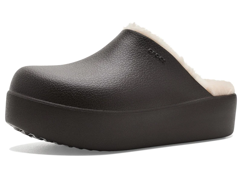 Crocs, Women, Dylan Platform Lined Clog, Espresso/Sandstone, 6 UK Women