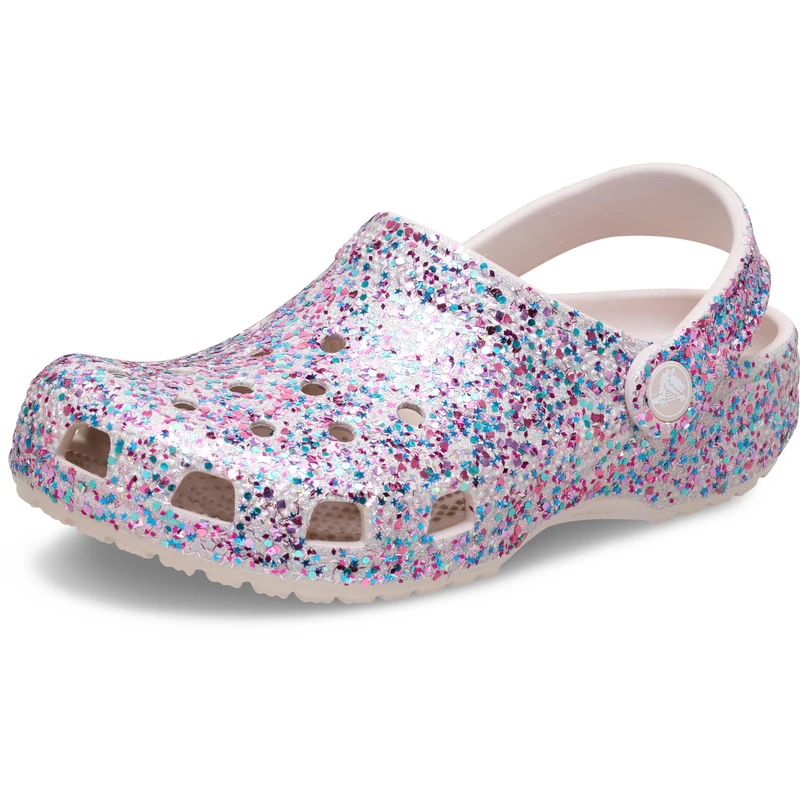 Crocs, Unisex Kids, Classic Dazzle Glitter Clog K, Cocoa Cream, 4 UK