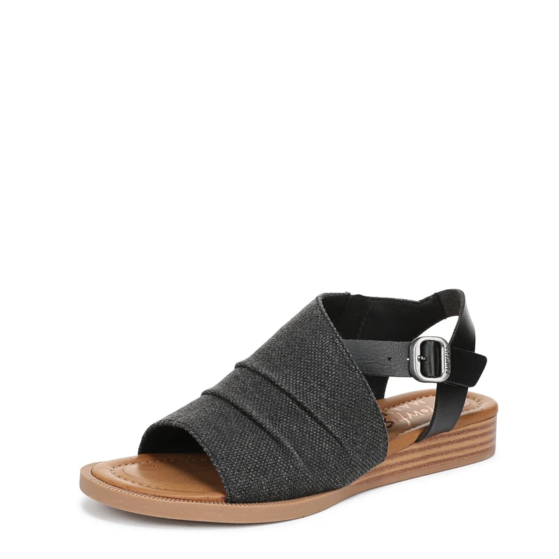 Blowfish Malibu Women's Aspire Flat Sandals, Black, Medium Fit, UK 4