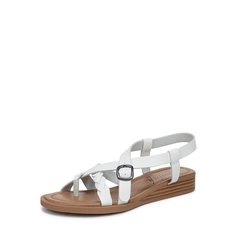 Blowfish Malibu Women's April Flat Sandals, White, Medium Fit, UK 8