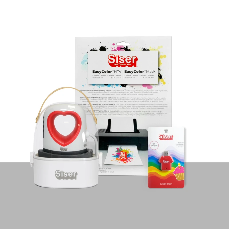 Siser Baby Press Print&Cut Package – Includes Mini Hot Press, 5 Rolls EasyWeed, Accessories for Application and Transfer