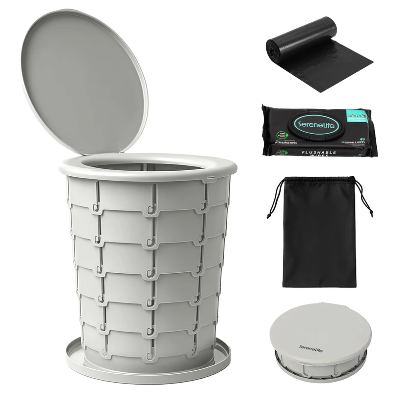 SereneLife Camping Toilet Portable Foldable Toilet for Adults