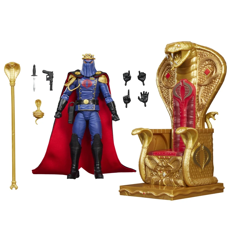 G.I. JOE Classified Series #221, Cobra Commander in dress uniform, Collectible 15 cm Action Figure Set with 9 Accessories including throne