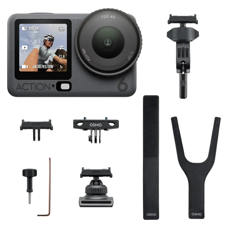 DJI Osmo Action 6 Road Cycling Combo, Action Camera With Road Cycling Accessory Kit, Magnetic Quick-Release, 4hrs Battery, Action Camera 8K Ideal for Road and Urban Cycling Adventures