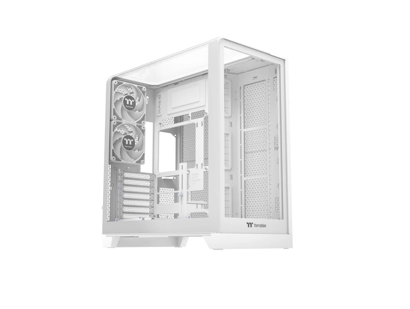Thermaltake View 390 TG | Mid Tower Chassis | Hidden Connector Compatible | Curved TG Side Panel | 2 Pre-Installed CT120 Fans | Snow