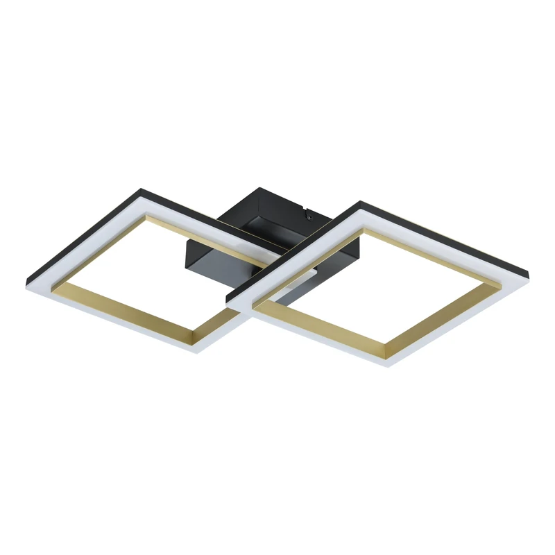 Eglo LED Ceiling Light Fixture Calliera, Step dimmable Living Room Lighting, Metal and Plastic in Black and Brass, Warm White lamp, 31 x 52.5 cm