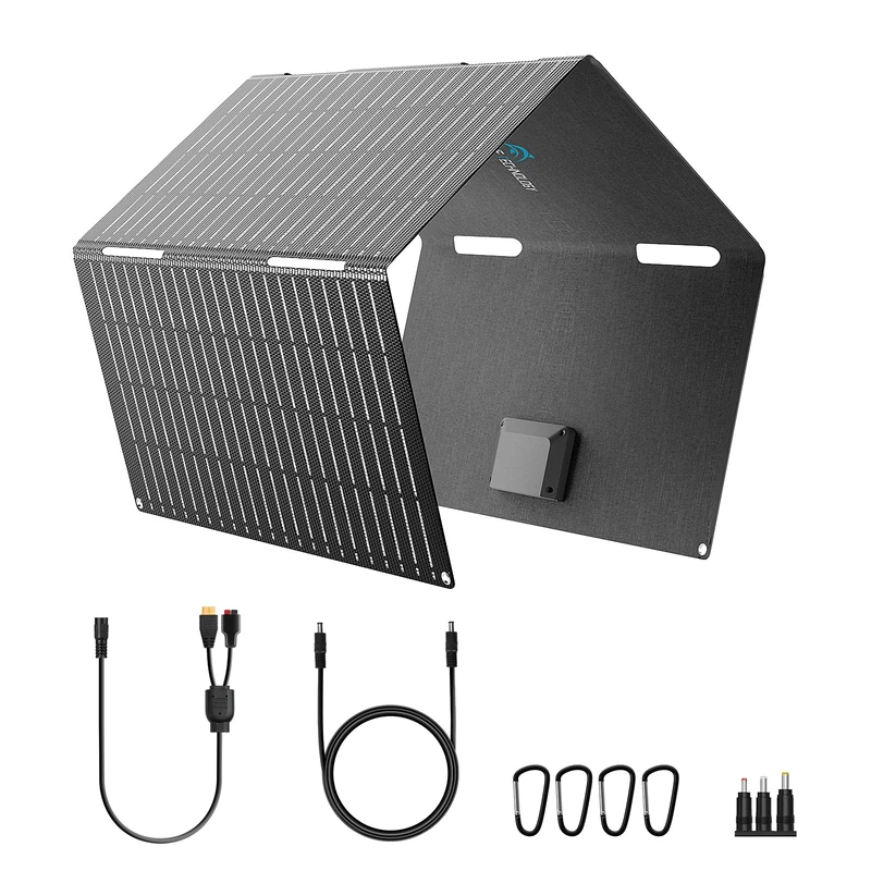 Ecosonique 60 W Portable Solar Module, Foldable & Compact, ETFE 23% Efficiency, USB-C PD3.0 & USB-A QC3.0 Quick Charge, 18 V DC Output, for Power Station, Camping, Emergencies, Off-Grid