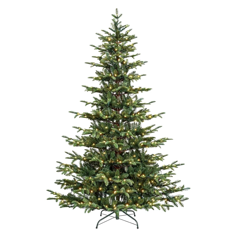 Premium Artificial Christmas Tree with Quick Assembly System, Realistic Artificial Christmas Tree with 350 LED Lighting, 732 Tips, Includes Metal Stand for Festive Atmosphere - Image 1