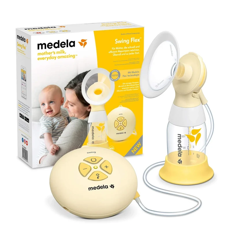 Medela Swing Flex Single Electric Breast Pump - Compact Design, Featuring PersonalFit Flex Shields and Medela 2-Phase Expression Technology