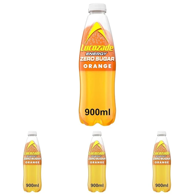Lucozade Energy Zero Sugar Drink Orange 900ml (Pack of 4)