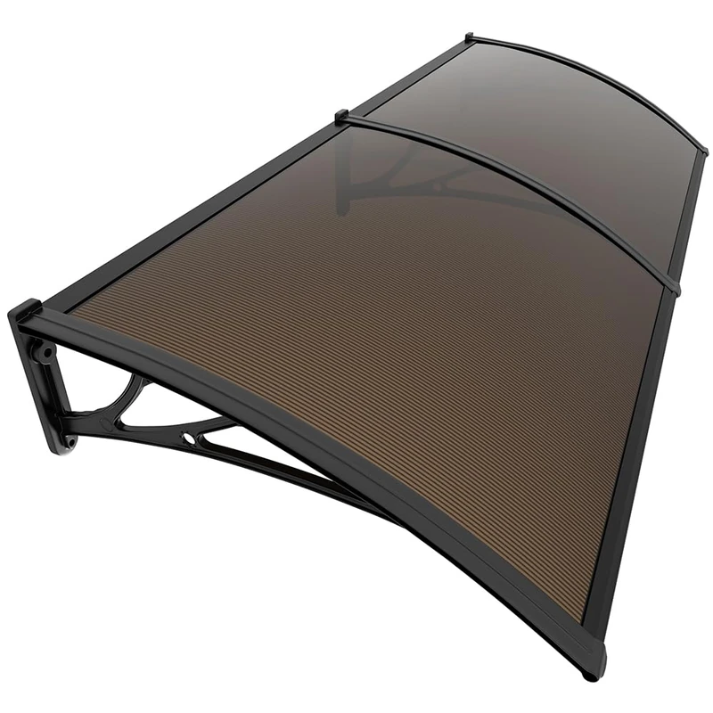 VOUNOT® Front Door Canopy Outdoor Awning, Rain Shelter for Back Door, Porch, Window, 200 x 80 cm, Brown