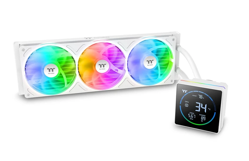 TH360-S V3 ARGB | All-in-One Liquid CPU Cooler | 3.95” Segment LCD Display | Rotatable Pump Cap | Single-Frame ARGB Fans | Snow Edition