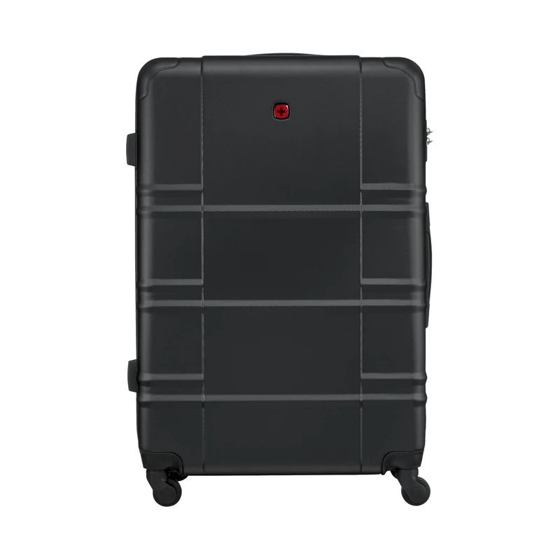 Wenger Itinera L Hard-Shell Suitcase, 99 l Large Travel Trolley, Black