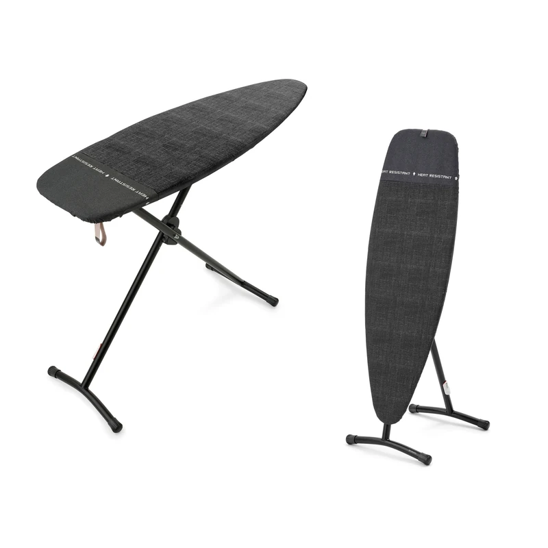 Brabantia Steam and Ironing Board D, 135 cm x 45 cm (Denim Black), 2 in 1 Large Ironing Board Ideal for both Steaming and Pressing, with Heat-Resistant Rest Area - Image 1