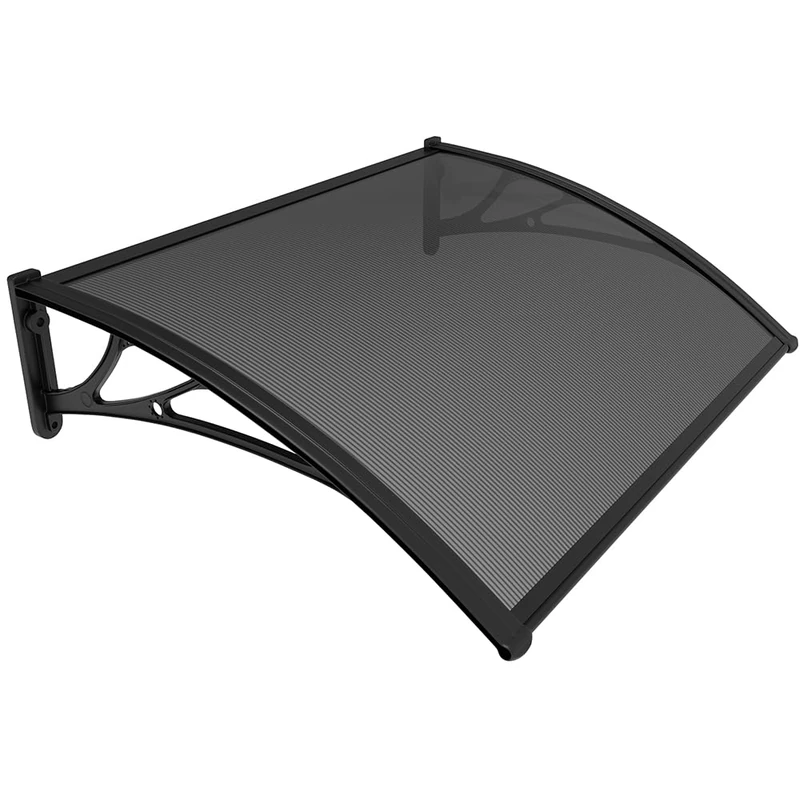 VOUNOT® Front Door Canopy Outdoor Awning, Rain Shelter for Back Door, Porch, Window, 100 x 80 cm, Brown