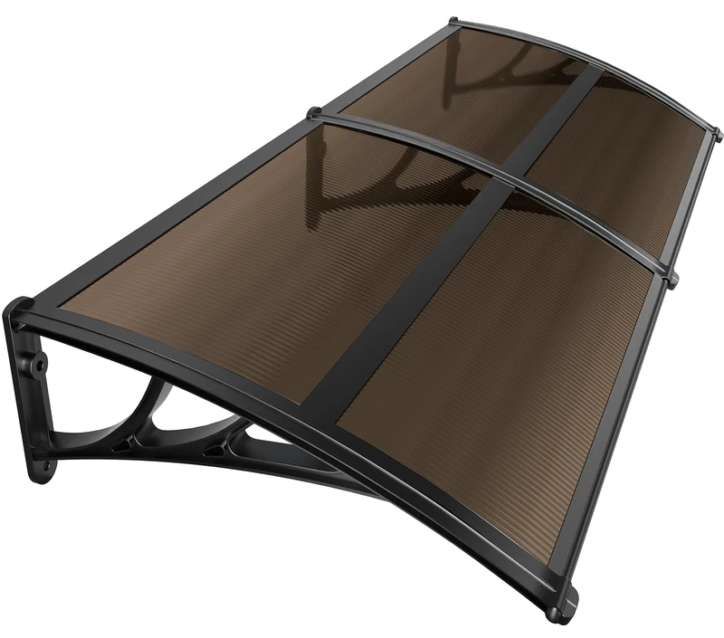 VOUNOT® Front Door Canopy Outdoor Awning, Rain Shelter for Back Door, Porch, Patio, Window, 200 x 80 cm, Brown