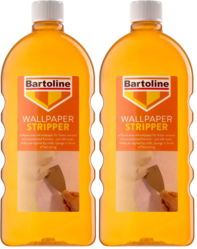Bartoline Wallpaper Stripper 1L – Fast-Acting Concentrated Solution for Easy Wallpaper Removal (Pack of 2)