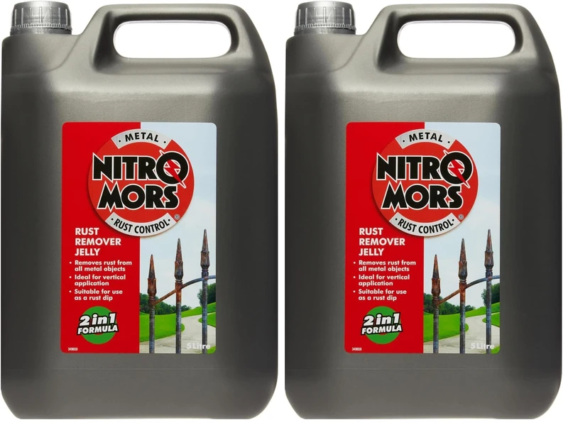 Nitromors Rust Remover Jelly, 2 in 1 Non-Drip Gel Formula, 5 L (Pack of 2)