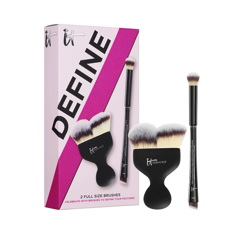 IT Cosmetics Dual-Ended Eyeshadow Brush, Flat and Tapered Precision Heads for Smooth Application and Seamless Crease Blending, Cruelty-Free