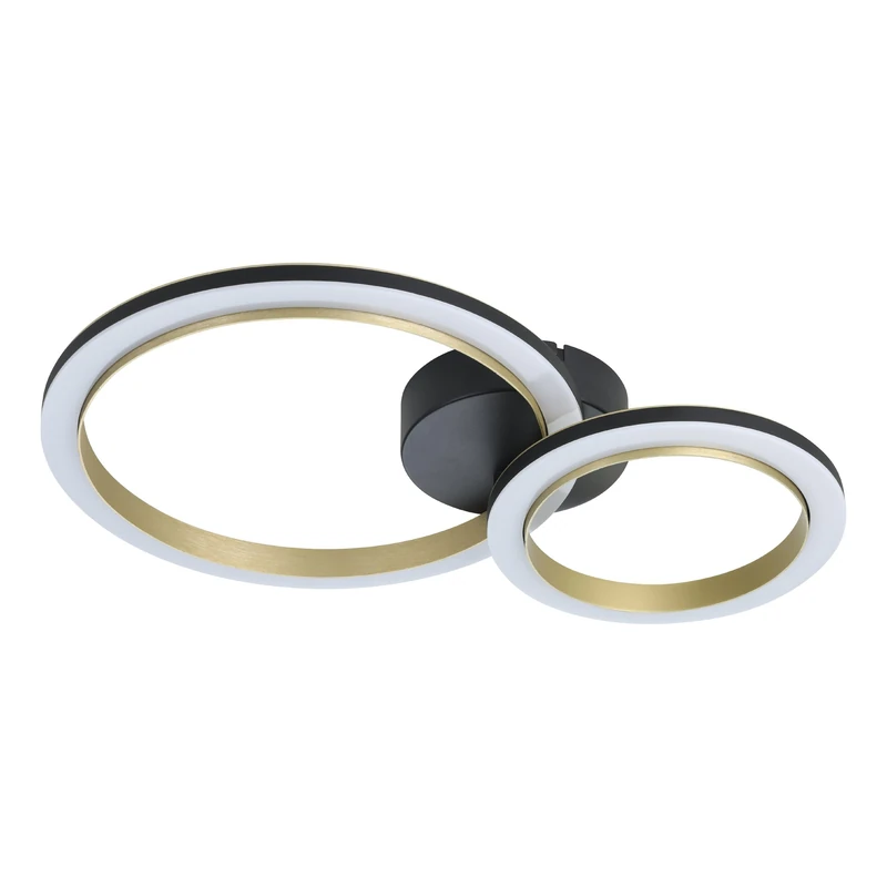 Eglo LED Ceiling Light Fixture Calliera, Step dimmable Living Room Lighting, Metal and Plastic in Black and Brass, Warm White lamp, 30 x 42 cm