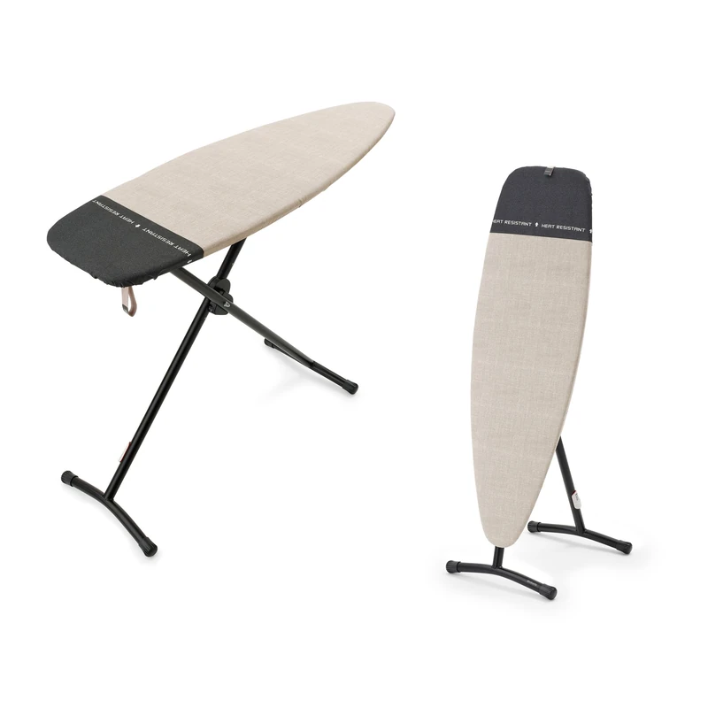 Brabantia Steam and Ironing Board D, 135 cm x 45 cm (Denim Grey), 2 in 1 Large Ironing Board Ideal for both Steaming and Pressing, with Heat-Resistant Rest Area