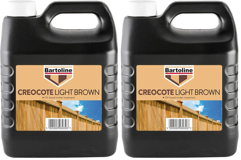 Bartoline Creocote Oil-Based Timber Treatment for Garden Sheds, Fences & Trellis 4 l – Wood Protection & Weatherproofing (Pack of 2)
