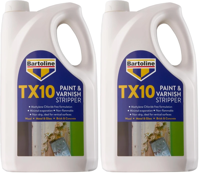 Bartoline TX10 Paint and Varnish Stripper 5L – Extra Strong, Non-Caustic Paint Remover for Wood, Metal & More (Pack of 2)