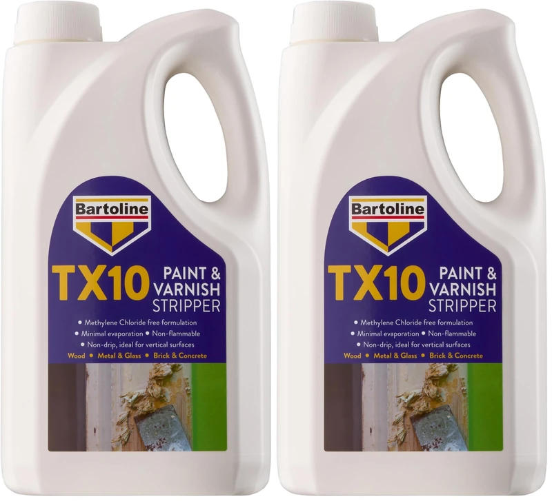 Bartoline TX10 Paint and Varnish Stripper 2.5L – Extra Strong, Non-Caustic Paint Remover for Wood, Metal & More (Pack of 2)