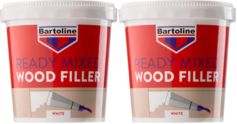 Bartoline Ready Mixed Wood Filler White 1kg, Durable and Easy-to-Use Filler for Interior and Exterior Wood Repairs (Pack of 2)