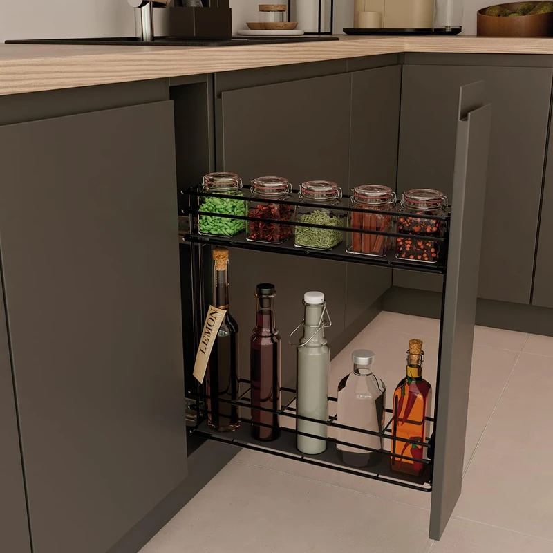 Menage Confort - Removable Wine Rack for Furniture Width 150 mm - Anthracite Steel - Image 1